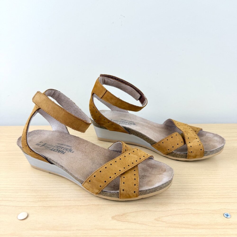 Naot Leather Sandals Low Heel Brown (39) - Picture 3 of 9